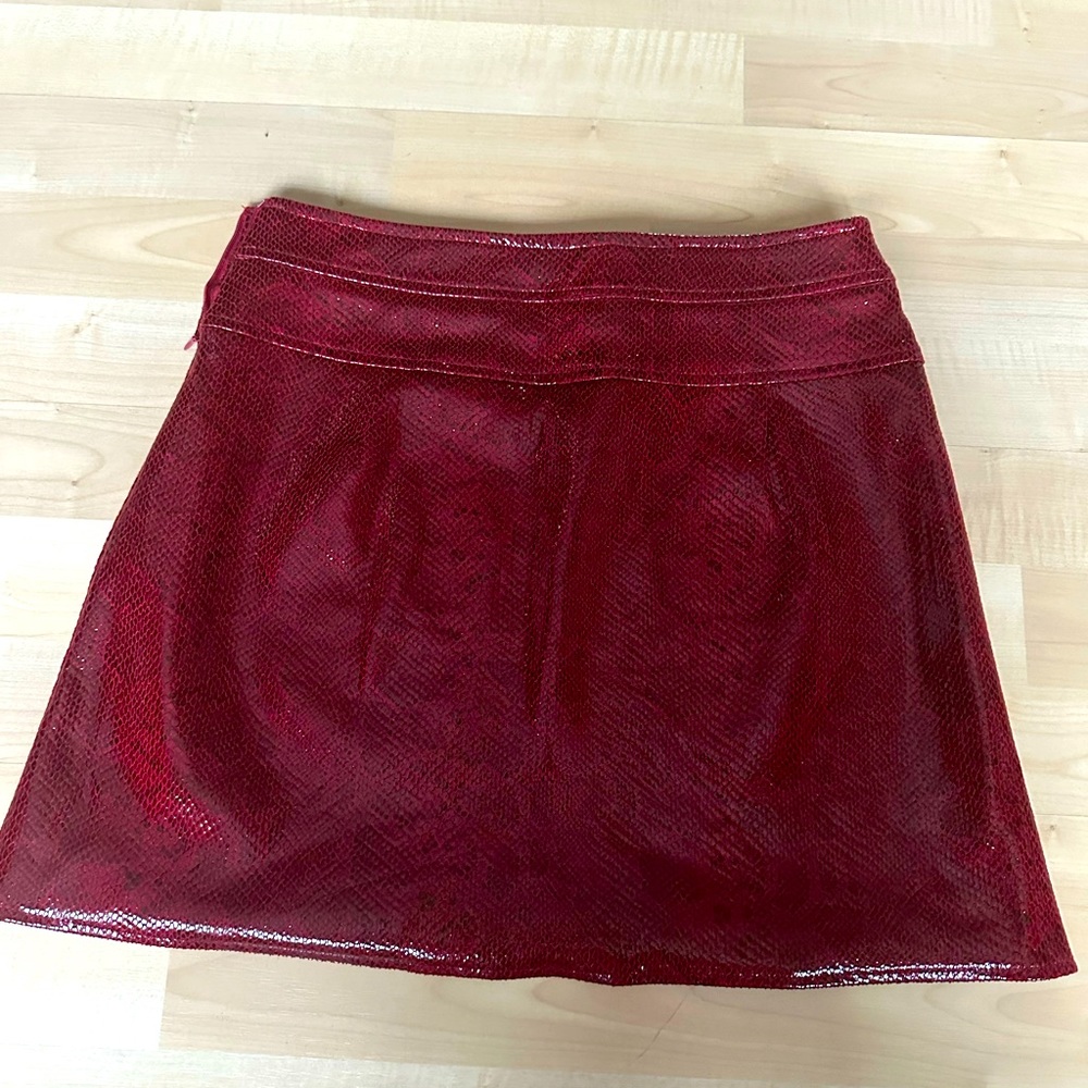 Zara Red patent mini skirt small